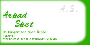 arpad spet business card